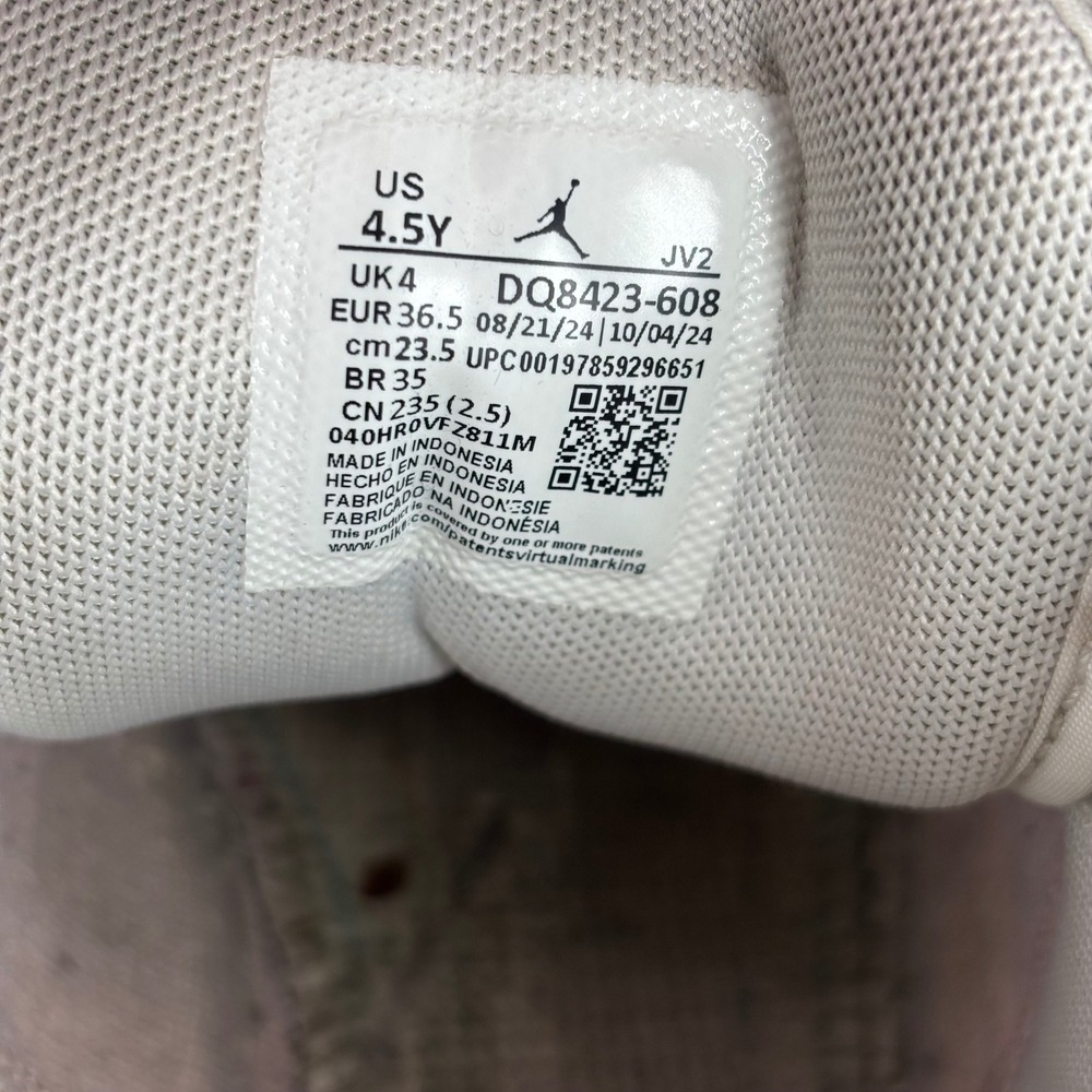 Nike Air Jordan 1 Mid Pink White Sneakers DQ8423-608 Youth 4.5Y Womens 6 - Picture 6 of 8